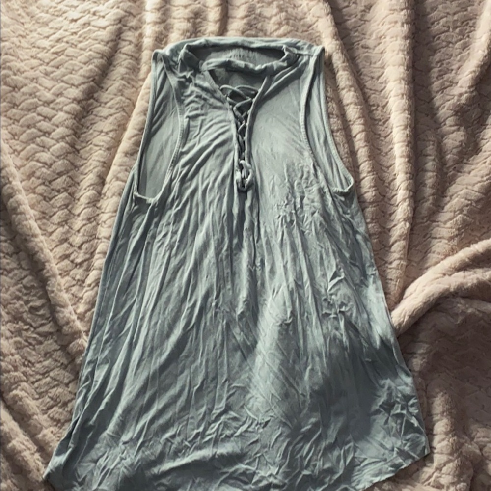A blue top
